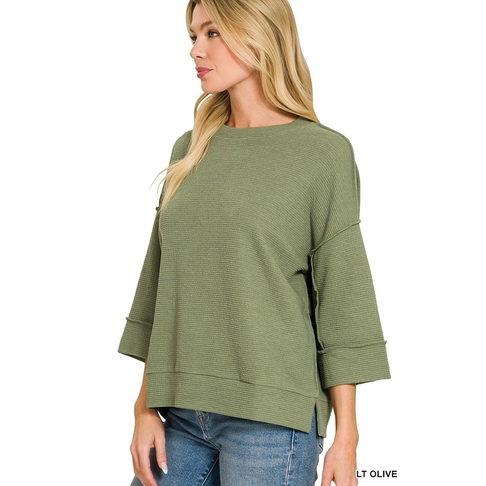 Zenana Double Knit 3/4 Sleeve‎ Top - Small - Picture 2 of 4